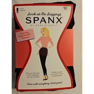 NIP Look at Me Leggings Spanx size L Black Cotton Leggings